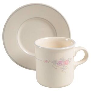 Pfaltzgraff "Trousseau" Flat Cup & Saucer Set Lot of 4 sets Preowned